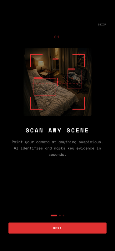 Probe — AI scanning a scene, identifying objects with detection overlays